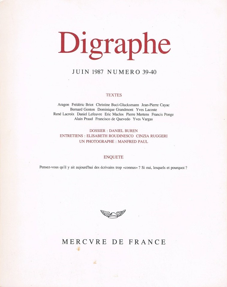 Digraphe n&deg;39-40 (juin 1987)