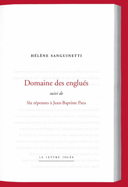 "Domaine des englu�s " d'H�l�ne Sanguinetti