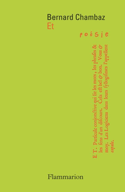 "Et" de Bernard Chambaz